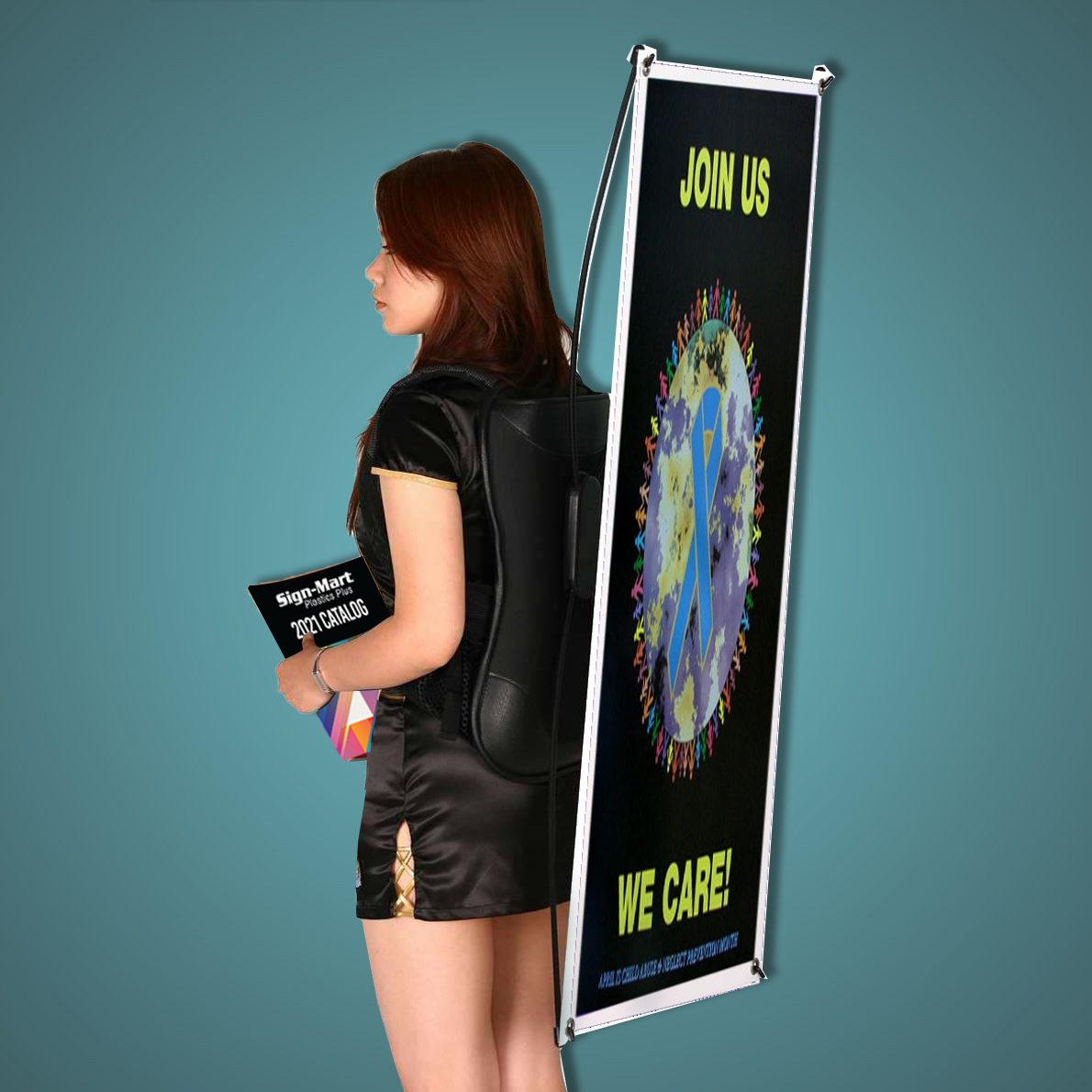 v5.SignMart > Mobile Banner Display > SignMart KnapSack Flag Display